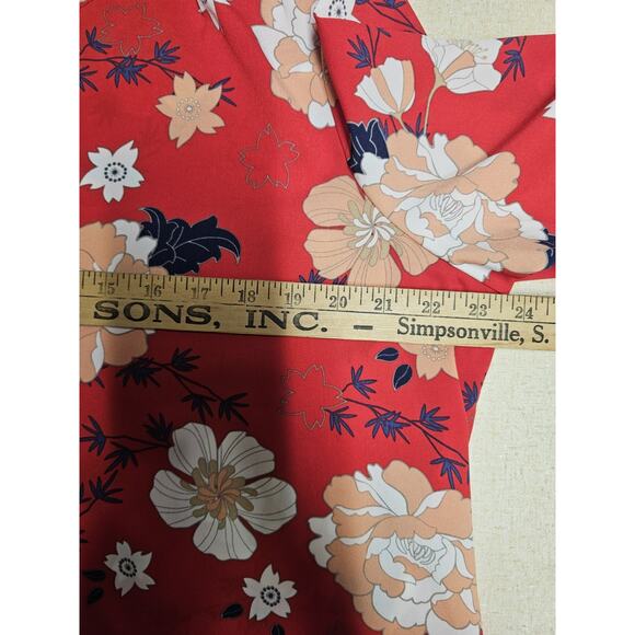 Katherine Barclay Floral Popover Blouse Size XL 3/4 Balloon Sleeves Artsy - Picture 3 of 8